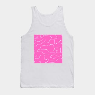 Dark pink color wavey pattern Tank Top